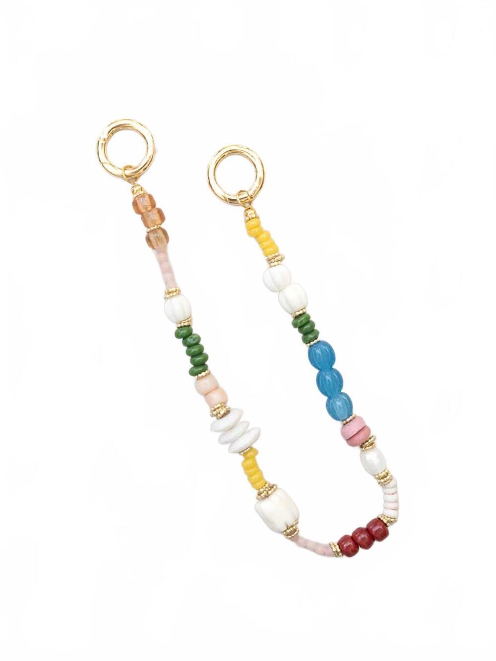 NEW BY LILLA women's metrocard beaded gem bag charm in multi color